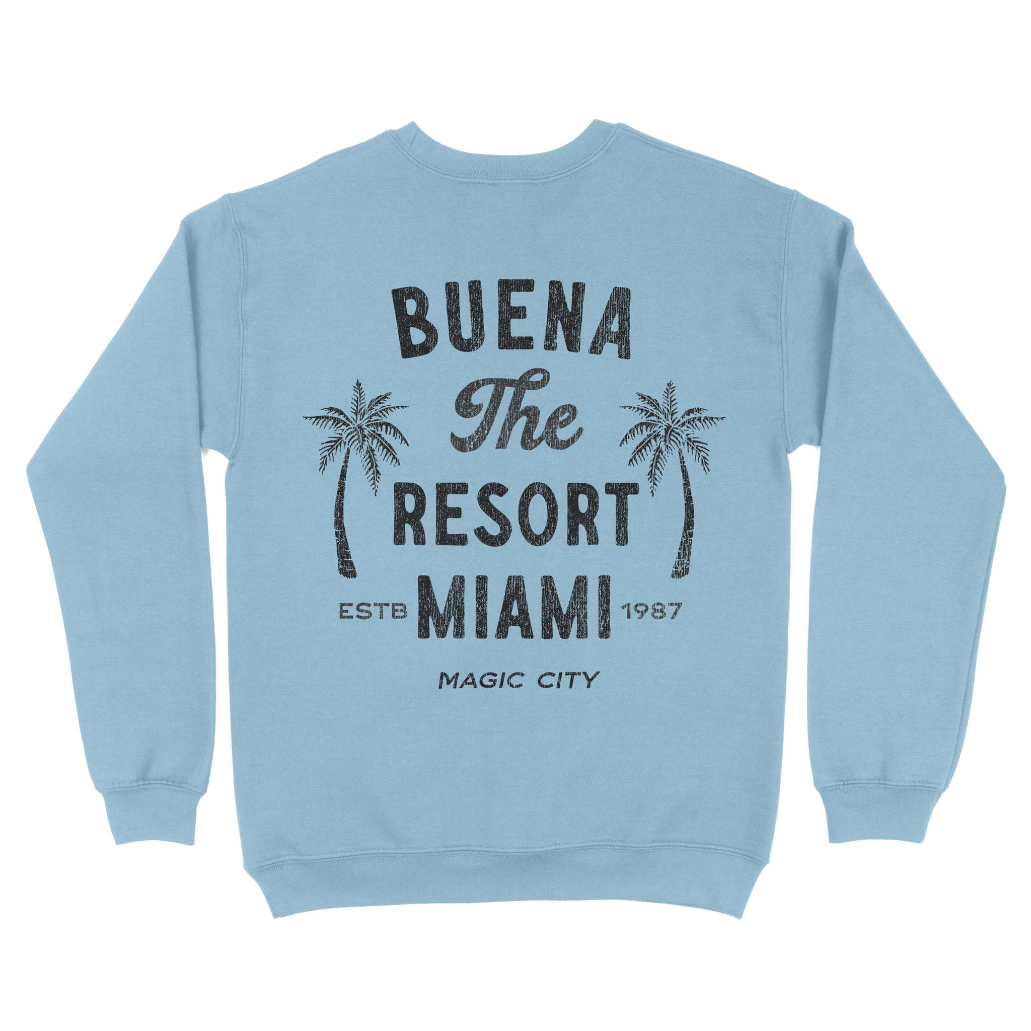 Miami Buena Resort Crewneck Light Blue back