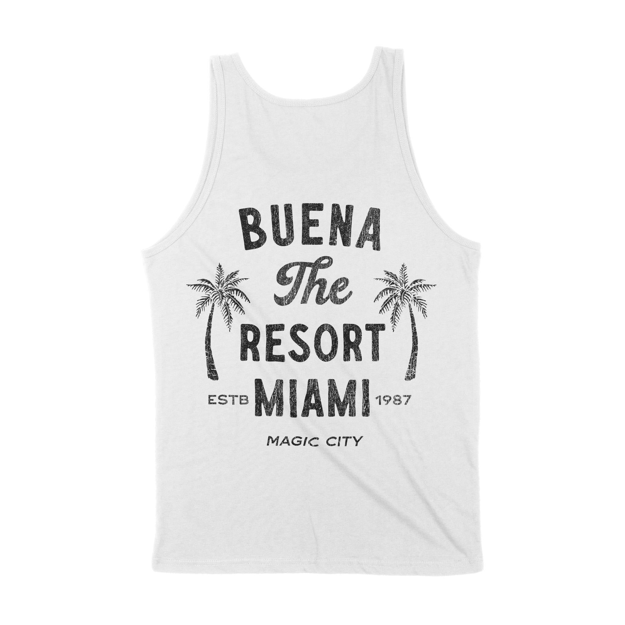 Miami Buena Resort Tank Top White back