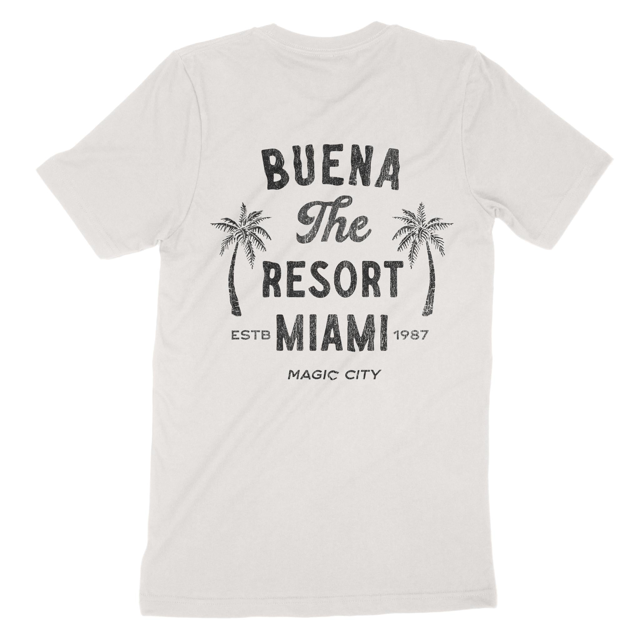 Miami Buena Resort T-Shirt Vintage White back