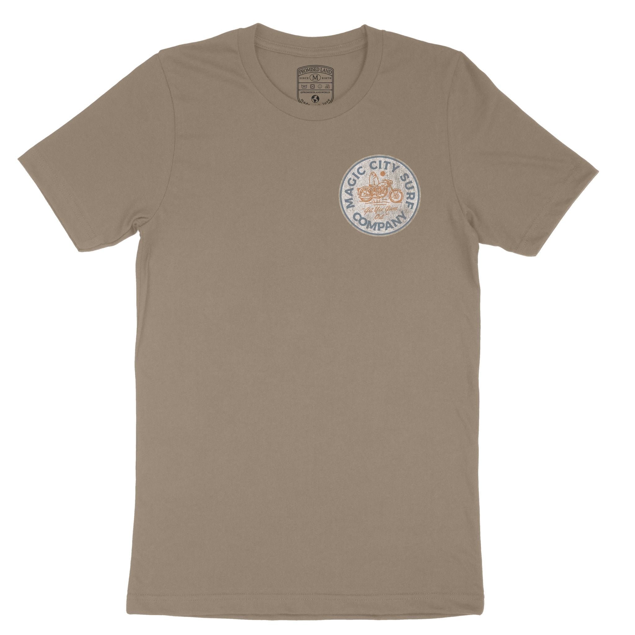 Miami Moto Surf T-Shirt Vintage Brown front