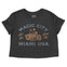 Miami Moto Surf 2 Cropped Tee in Black - front view