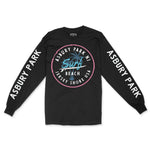 Asbury Park Surf Team Longsleeve in Black - front with sleeves view