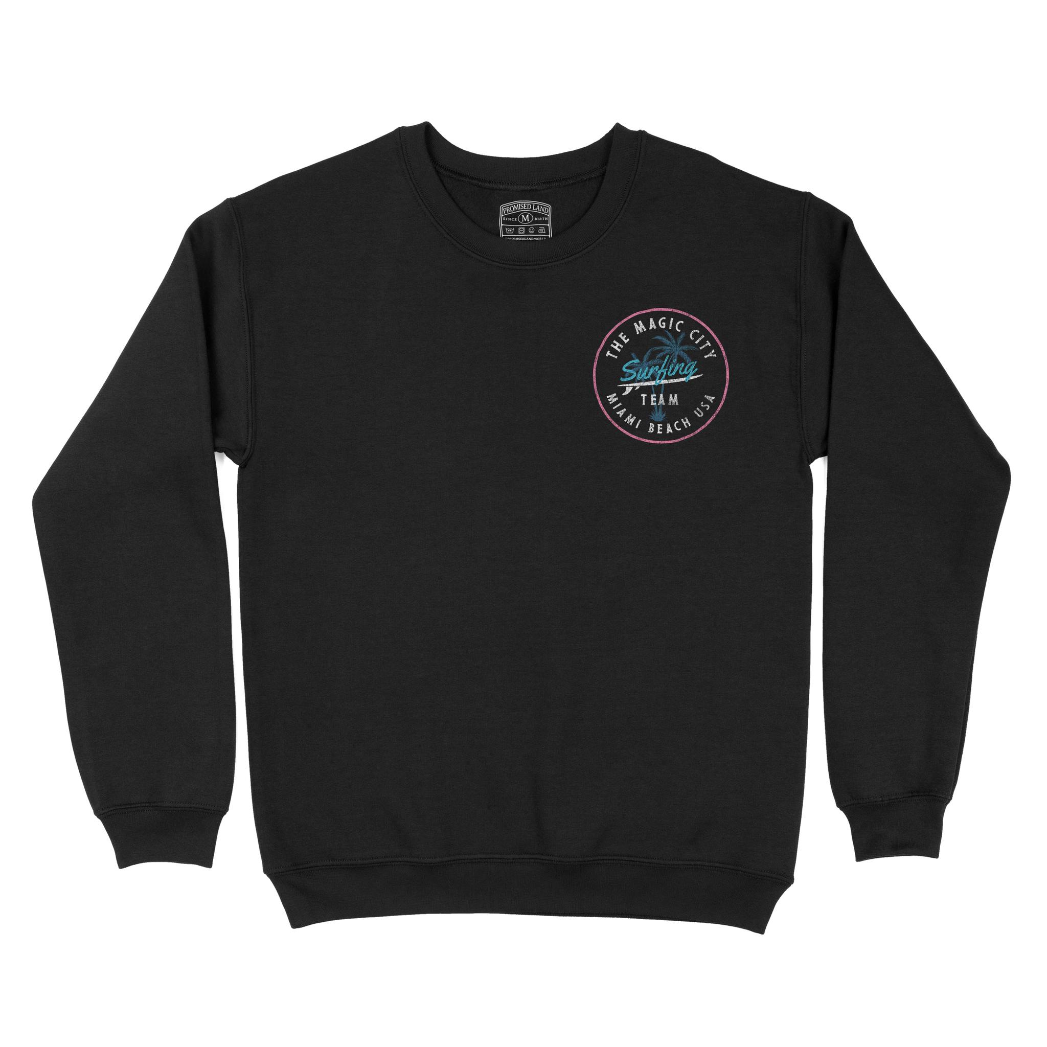Miami Surf Team Crewneck Black front