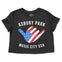 Asbury Park American Shaka Cropped Tee in Black - front view