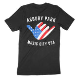 Asbury Park American Shaka T-Shirt in Black - back view