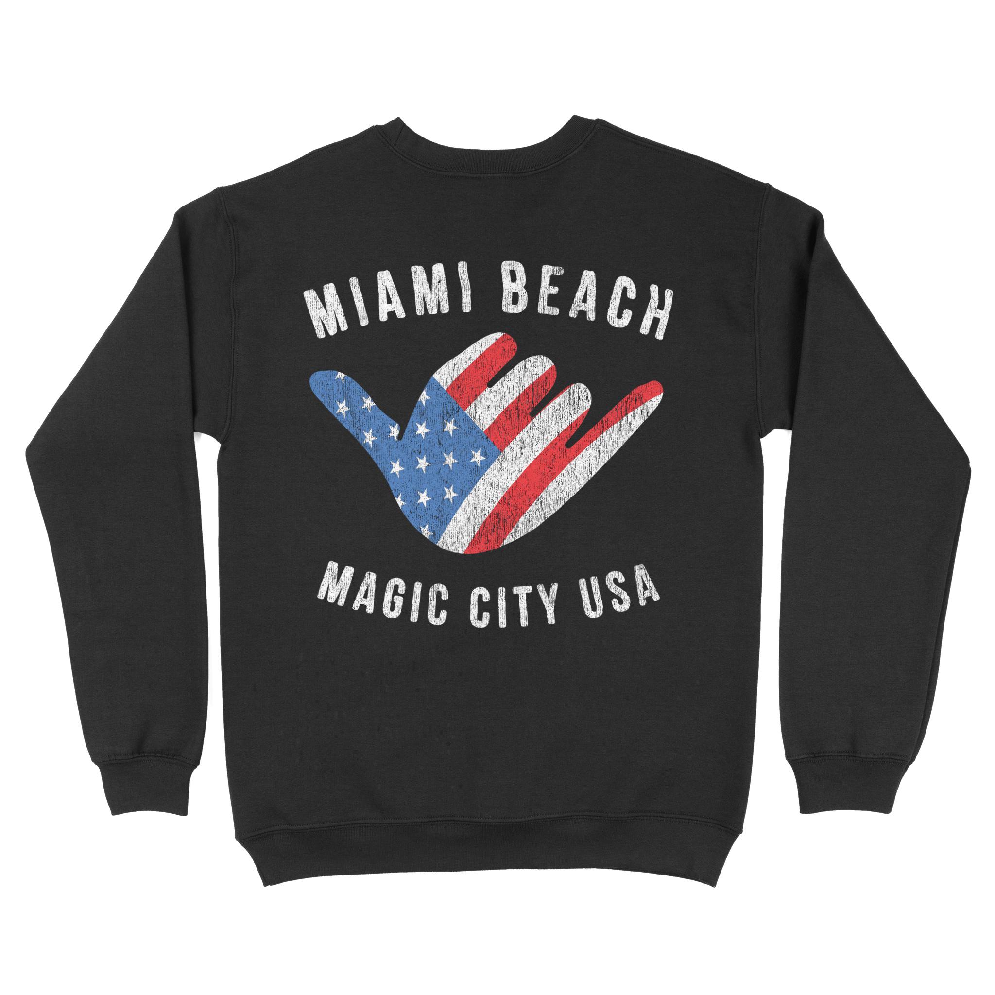 Miami Crewneck in Black - back view