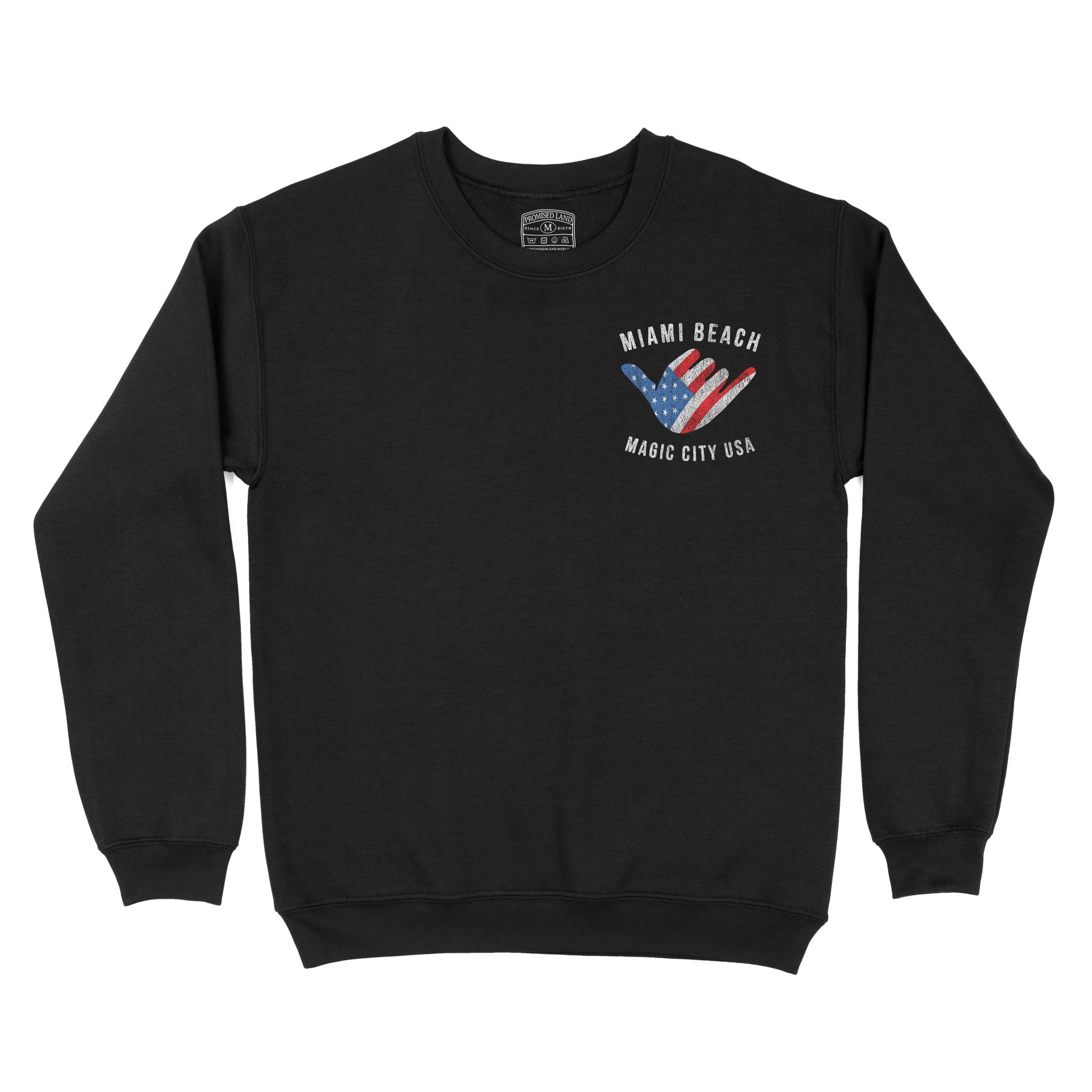 Miami American Shaka Crewneck Black front