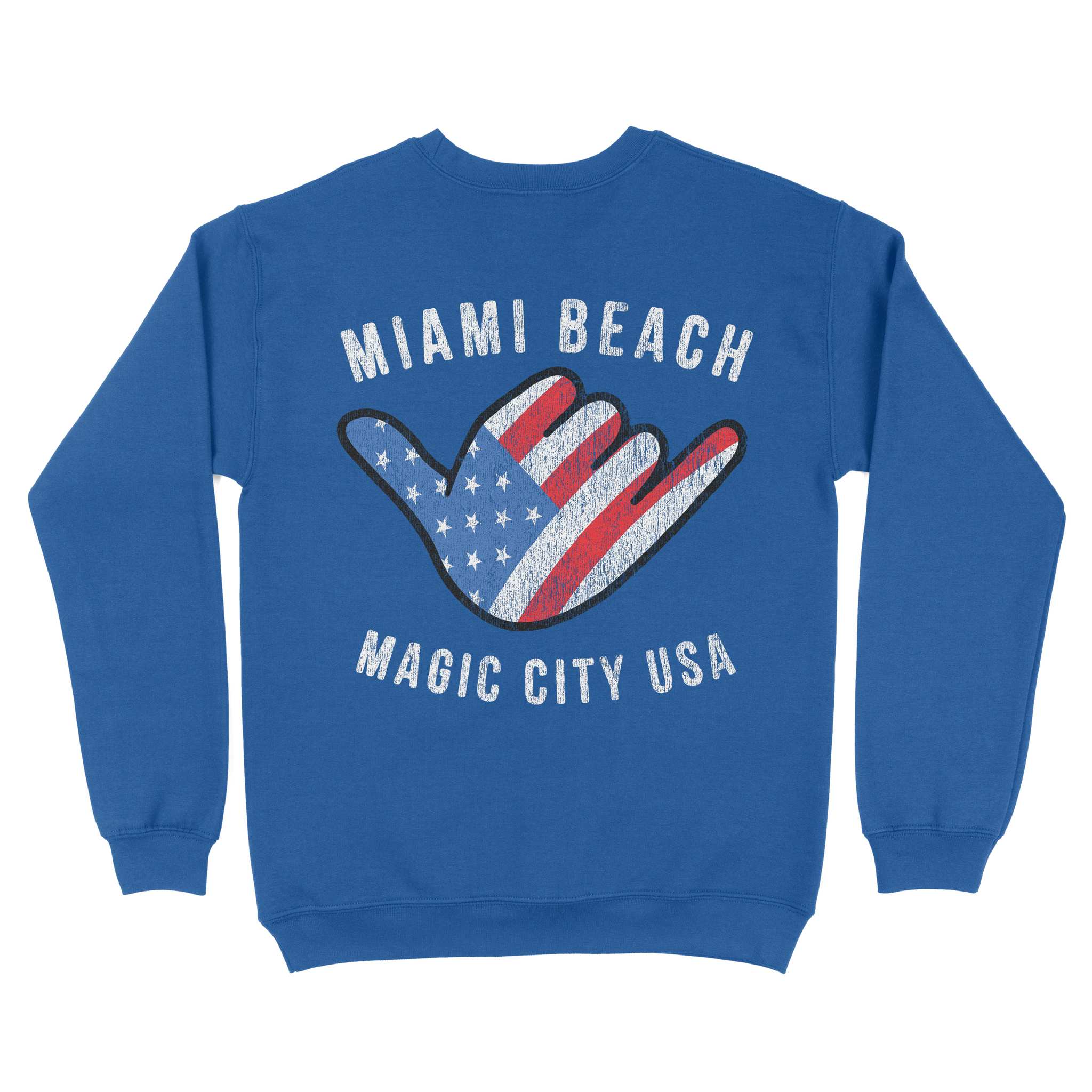 Miami American Shaka Crewneck Royal back