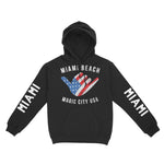 Miami Hoodie in Black - front-sleeves view