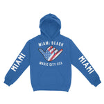 Miami Hoodie in Royal - front-sleeves view