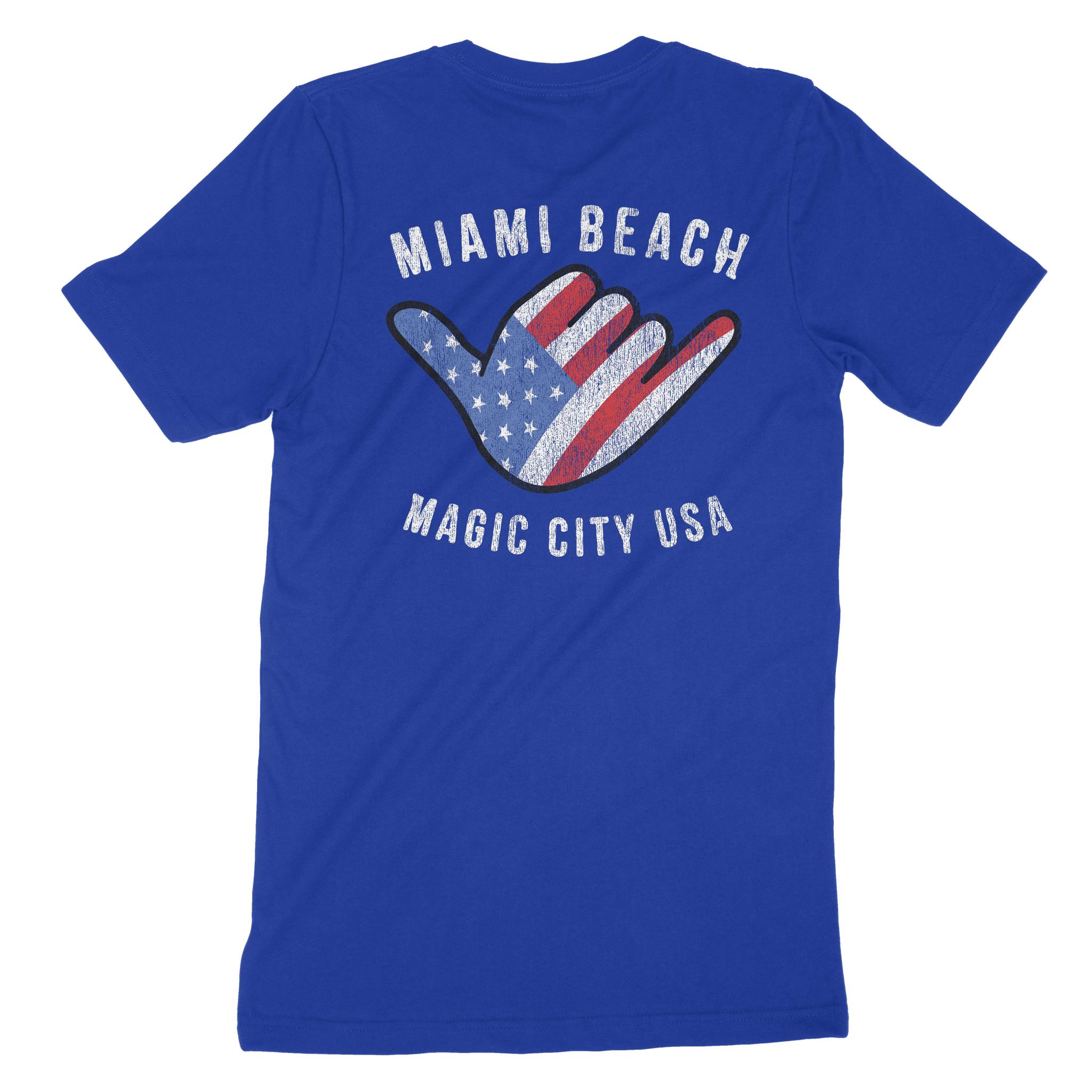 Miami American Shaka T-Shirt True Royal back