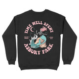 Asbury Park Mermaid Skeleton Crewneck in Black - back view