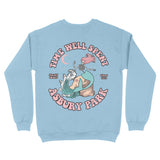 Asbury Park Mermaid Skeleton Crewneck in Light Blue - back view