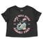 Asbury Park Mermaid Skeleton Cropped Tee in Black - front view