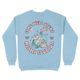 Miami Crewneck in LIght Blue - back view