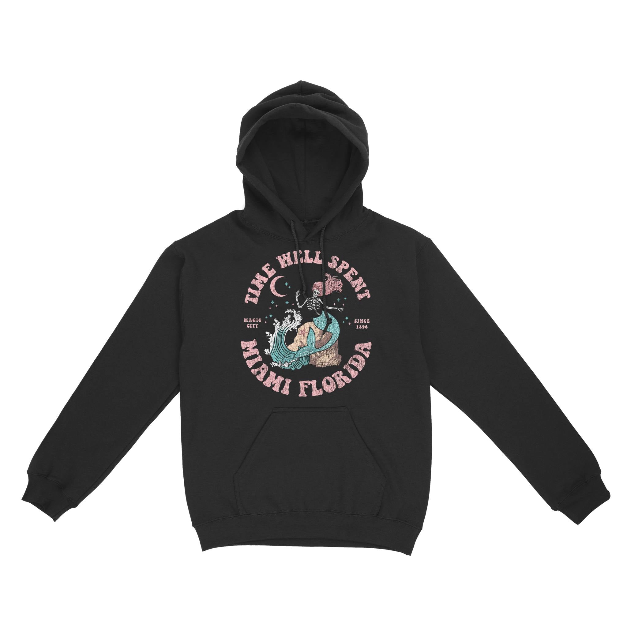 Miami Hoodie in Black - front view