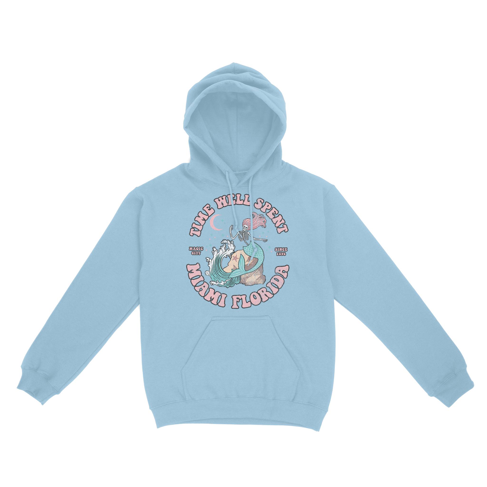 Miami Hoodie in LIght Blue - front view