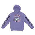 Miami Mermaid Skeleton Hoodie in Violet - front view with sleeves