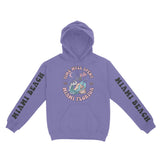 Miami Mermaid Skeleton Hoodie in Violet - front view with sleeves