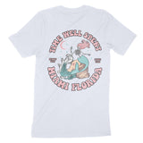 Miami Mermaid Skeleton T-Shirt in Light Blue - back view