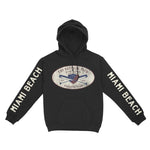 Miami Hoodie in Black - front-sleeves view