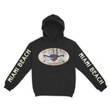 Miami Hoodie in Black - front-sleeves view