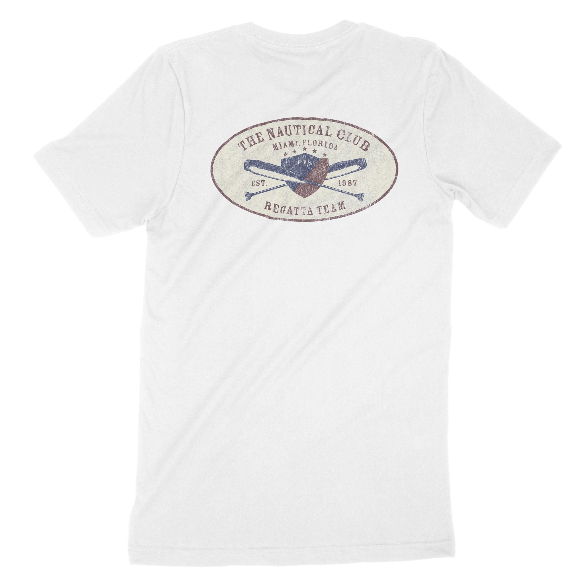 Miami Nautical T-Shirt in White - back view
