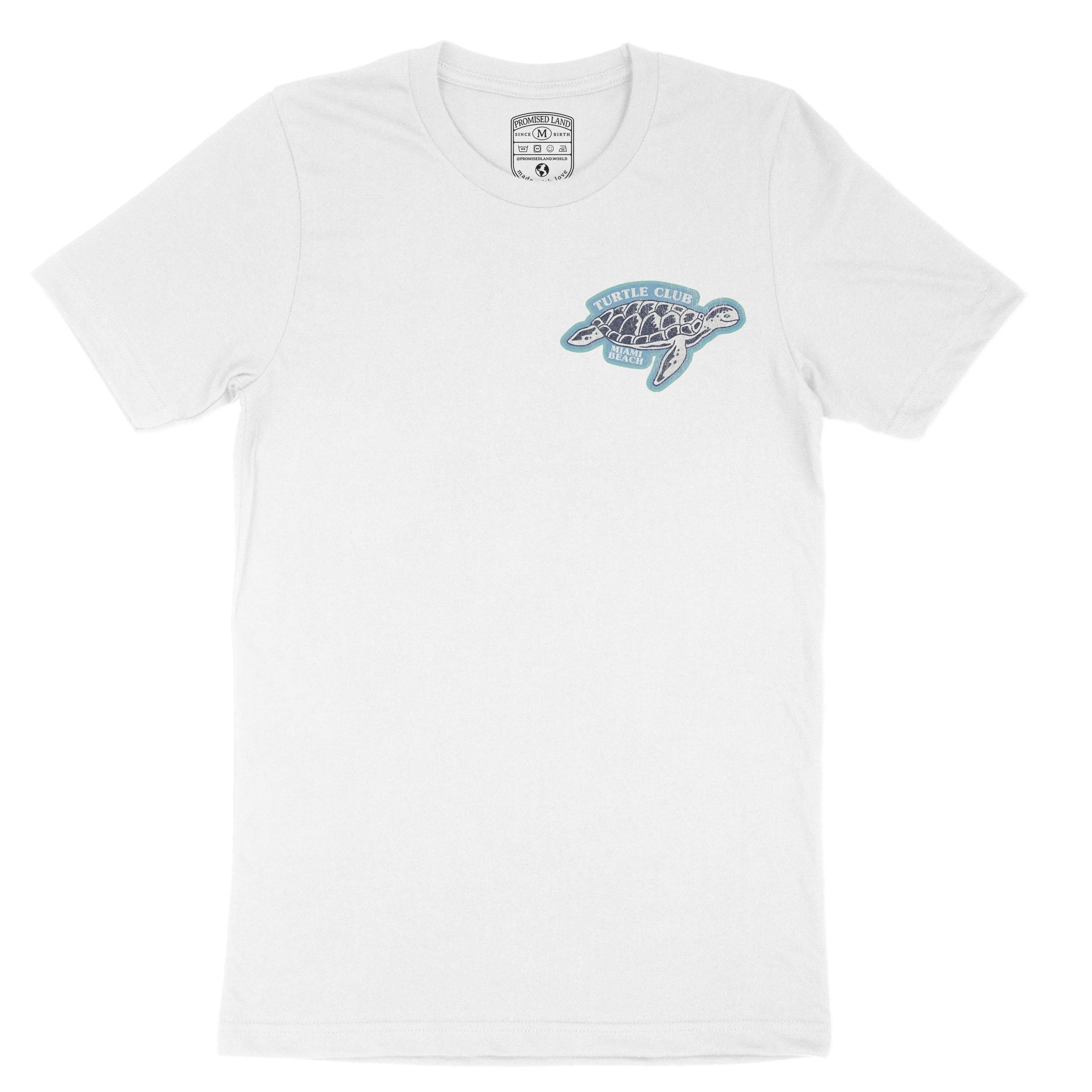 Miami Turtle Time T-Shirt in White - front view