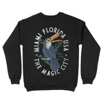 Miami Toucan Time Crewneck Black back