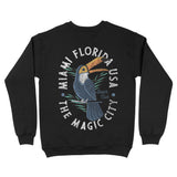 Miami Toucan Time Crewneck Black back