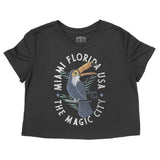 Miami Toucan Time Cropped Tee Black front