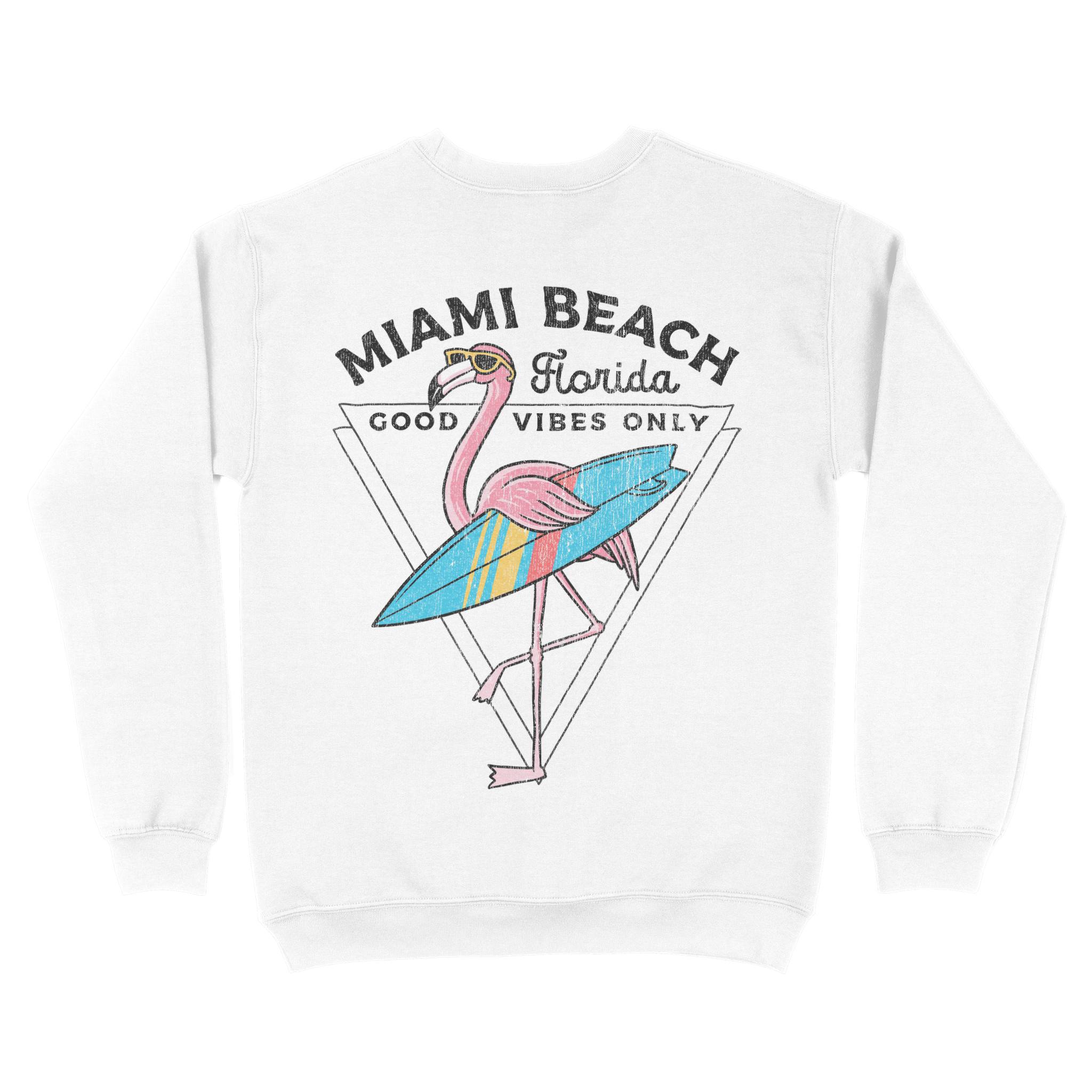 Miami Crewneck in White - back view