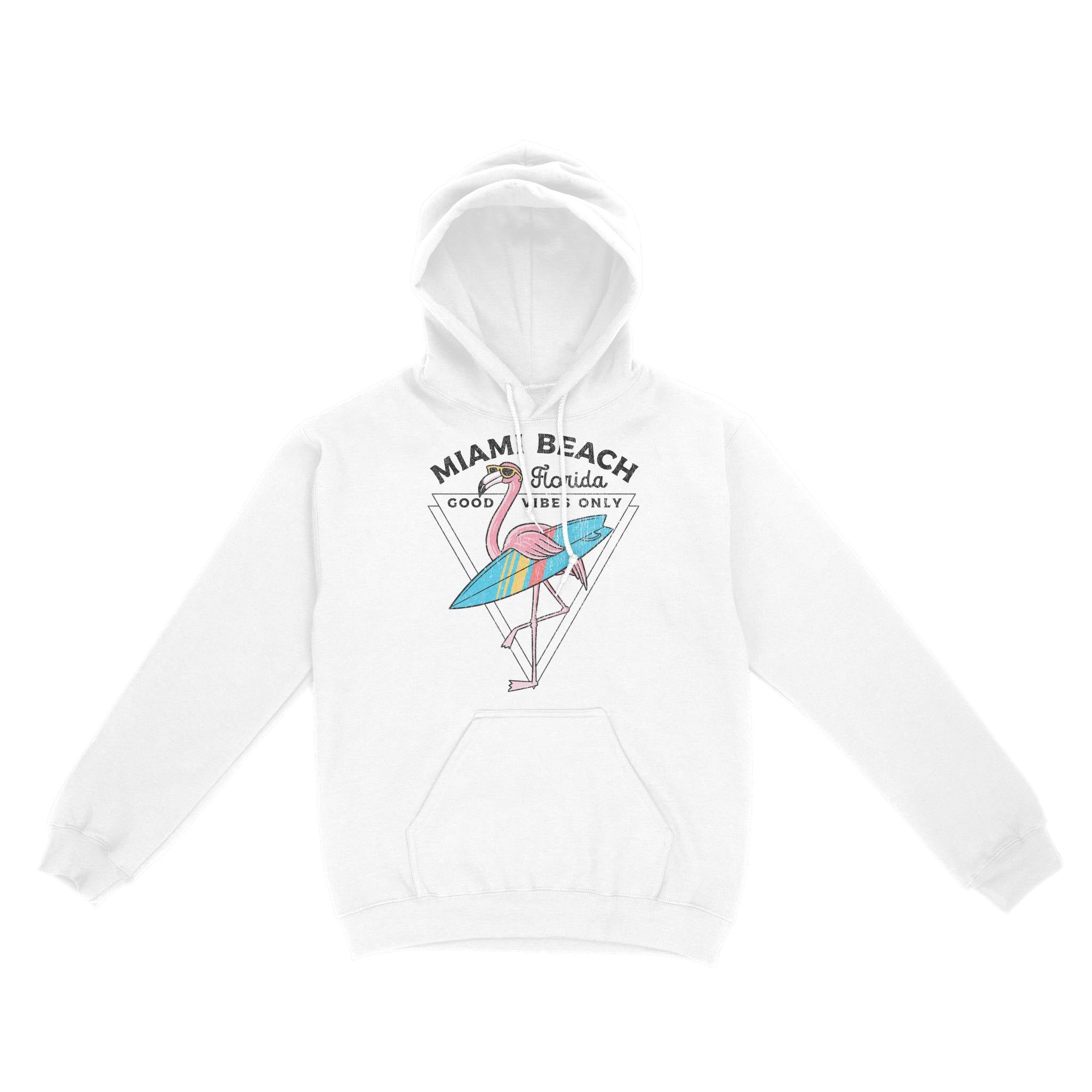 Miami Hoodie in White - front view