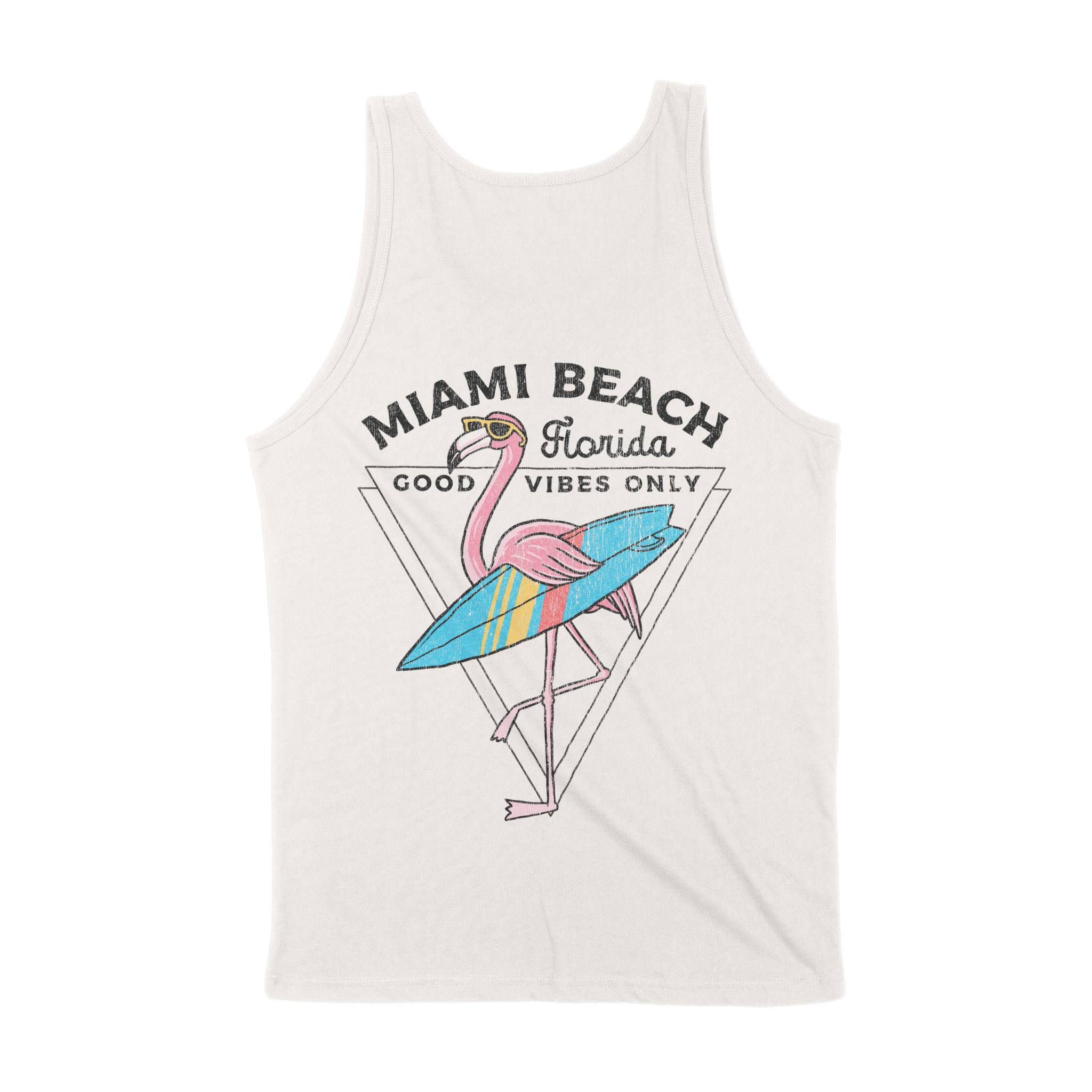 Miami Flamingo Tank Top in Vintage - back view