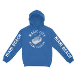 Miami Hoodie in Royal - front-sleeves view