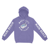 Miami Hoodie in Violet - front-sleeves view