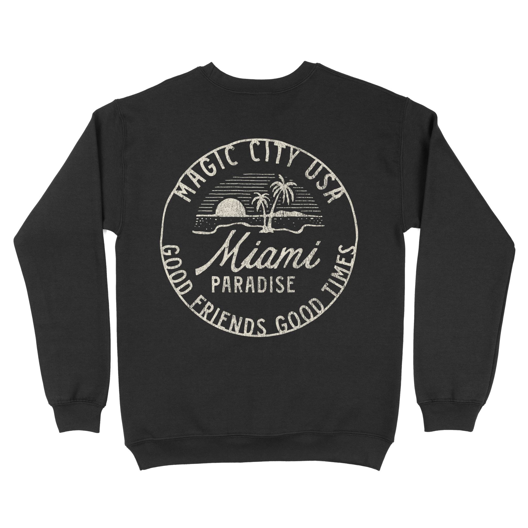 Miami Crewneck in Black - back view