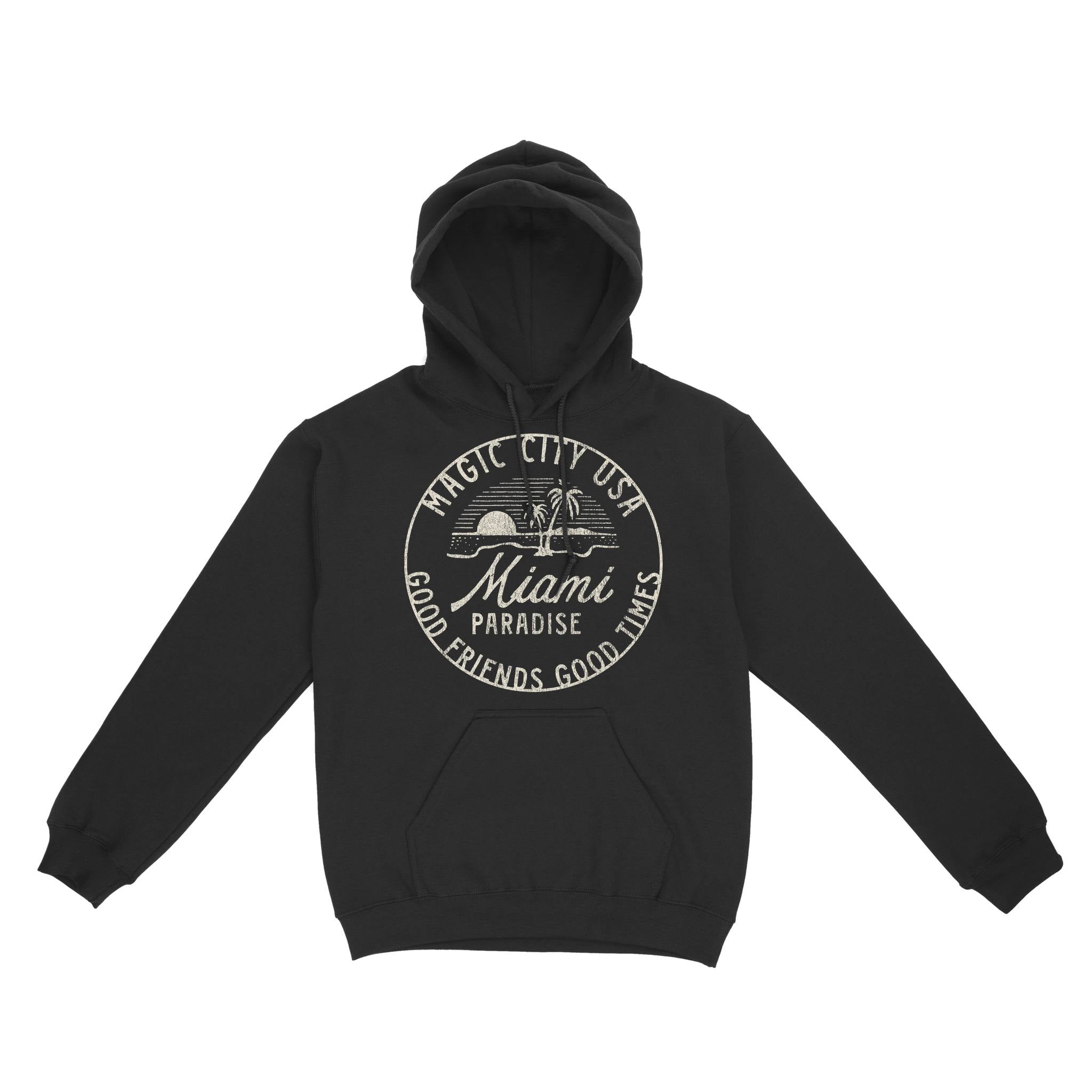 Miami Hoodie in Black - front view