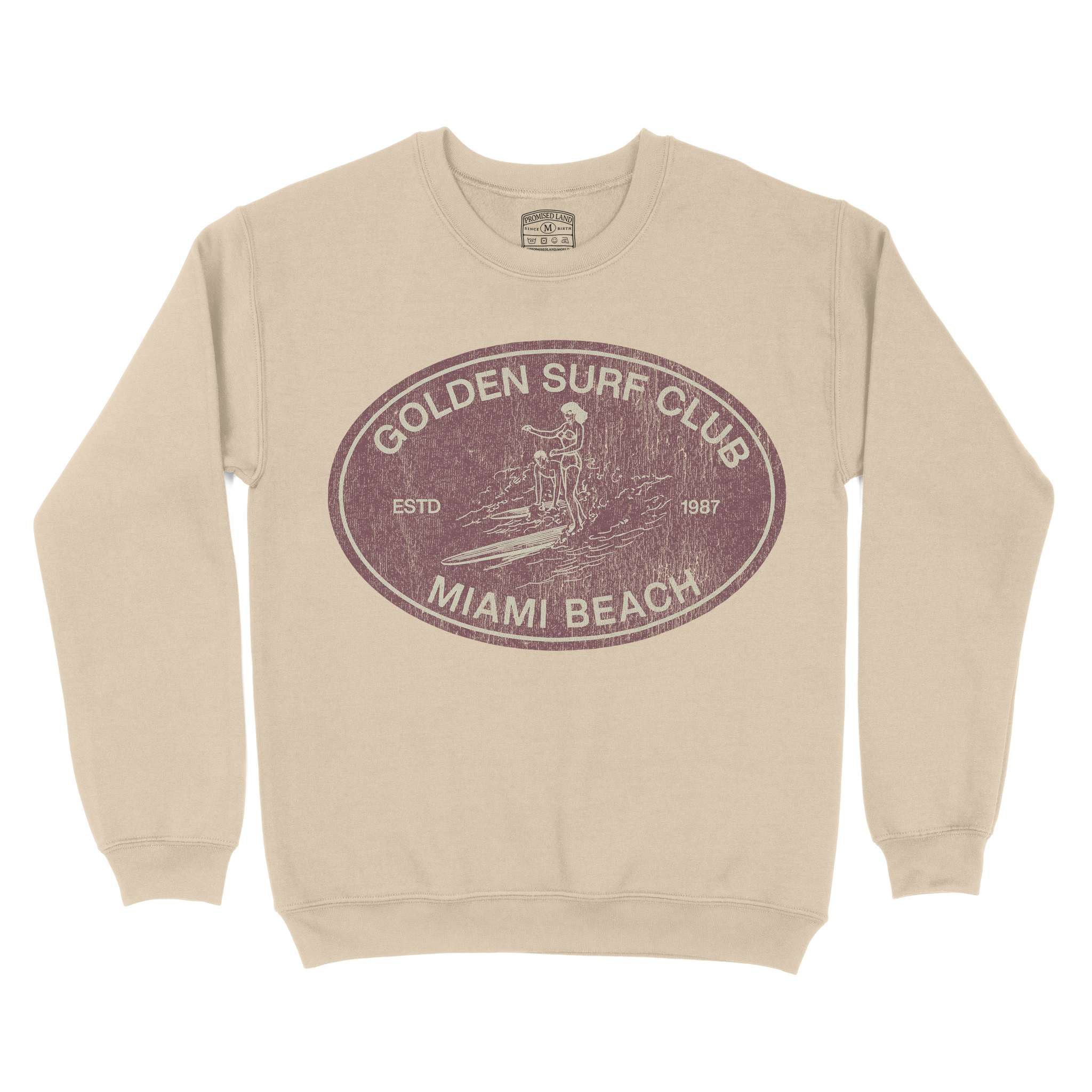 Miami Surf Classico Crewneck Sand front
