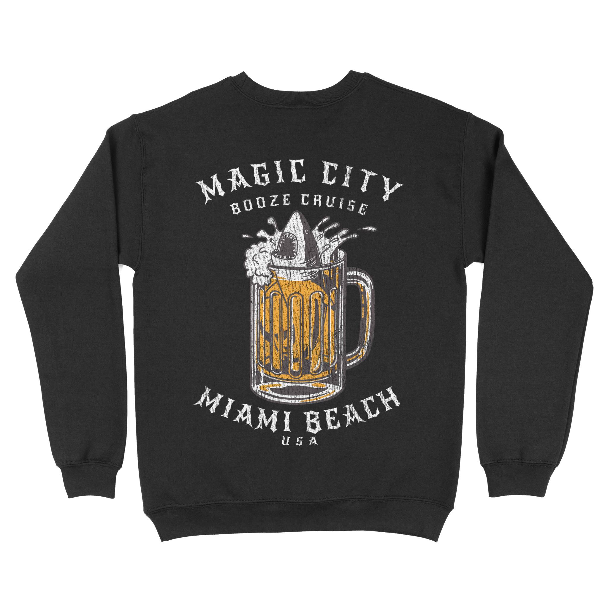 Miami Crewneck in Black - back view