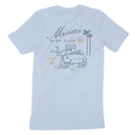 Miami Surf Bike T-Shirt Baby Blue back