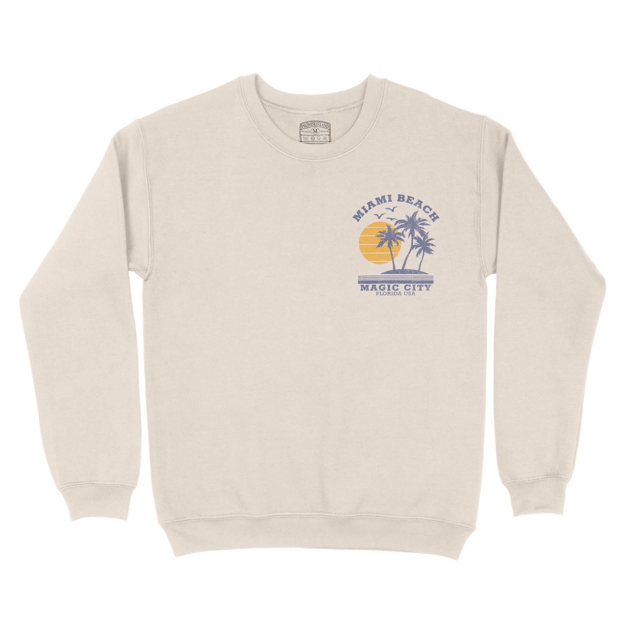 Miami Palm City Crewneck in Natural - front view