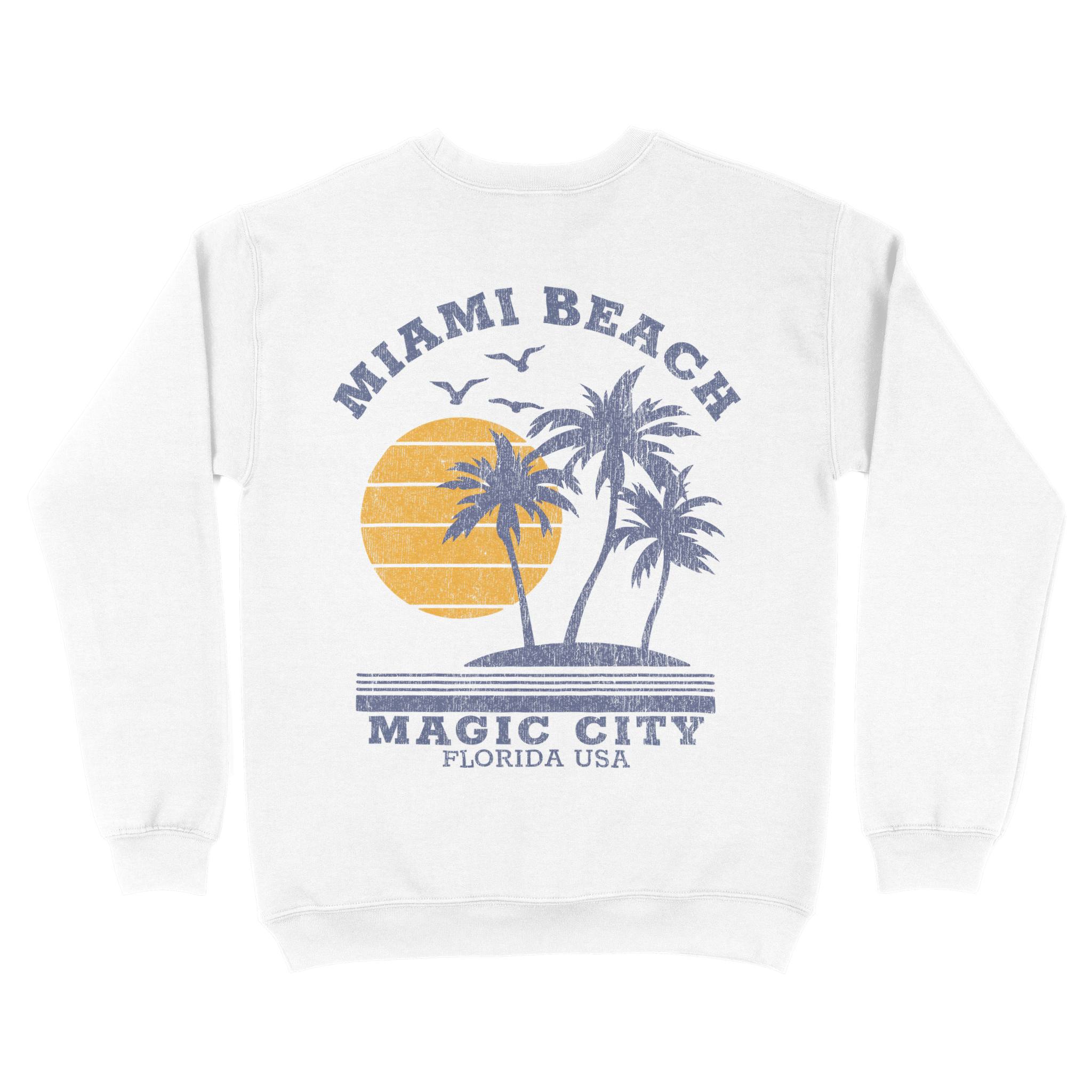 Miami Crewneck in White - back view
