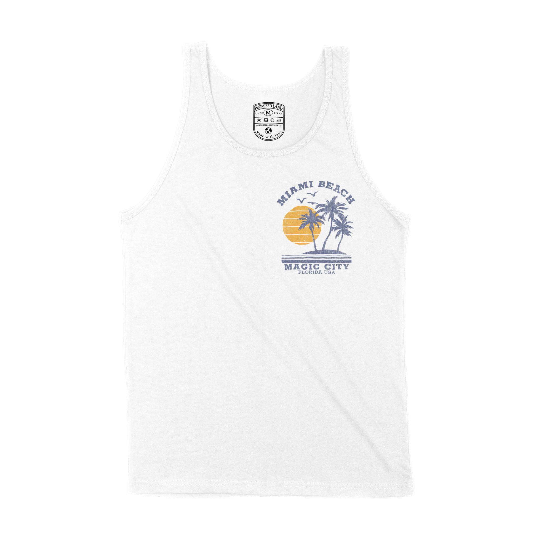 Miami Palm City Tank Top in White - front view