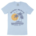 Miami Palm City T-Shirt in Baby Blue - front view