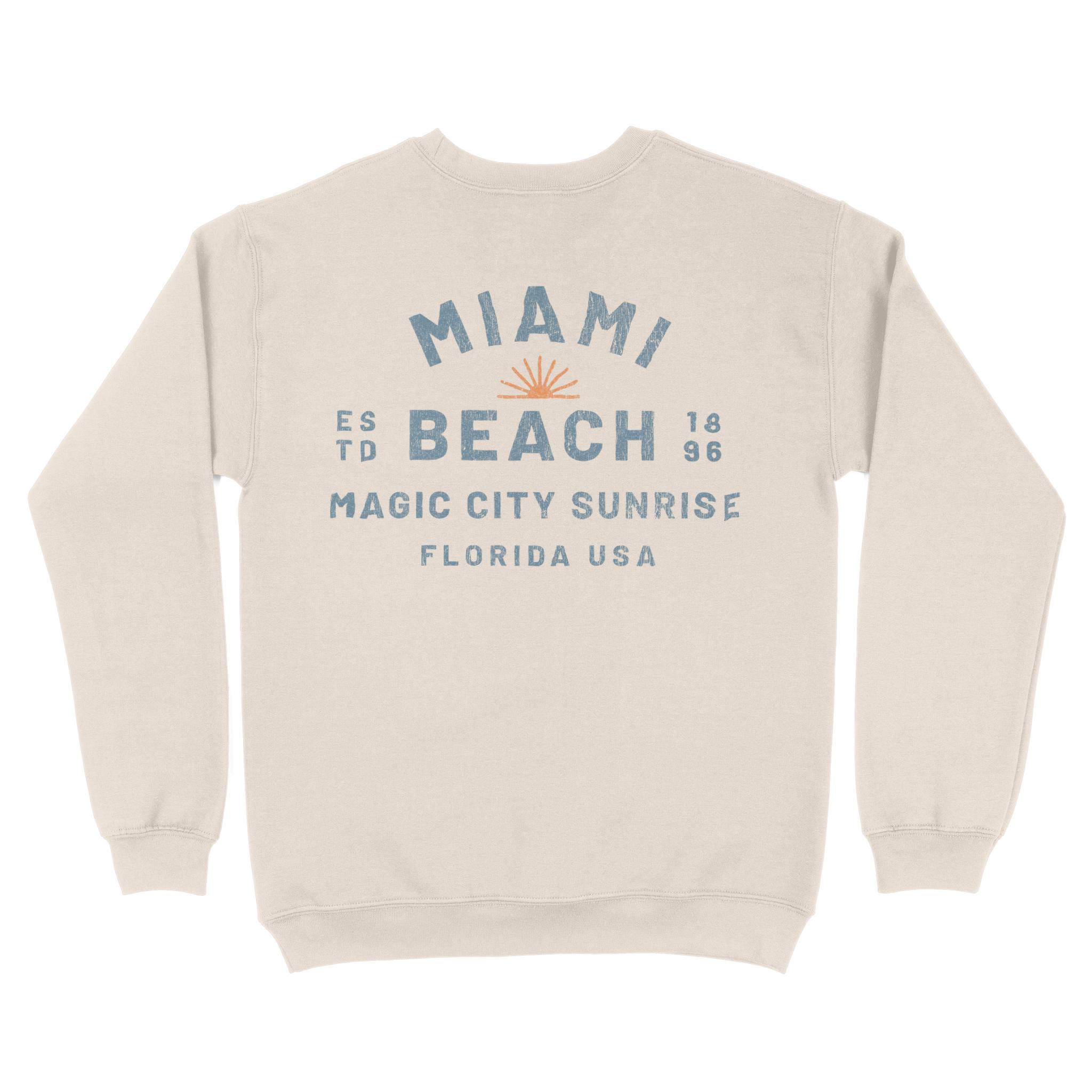 Miami Sun Day Crewneck in Natural - back view