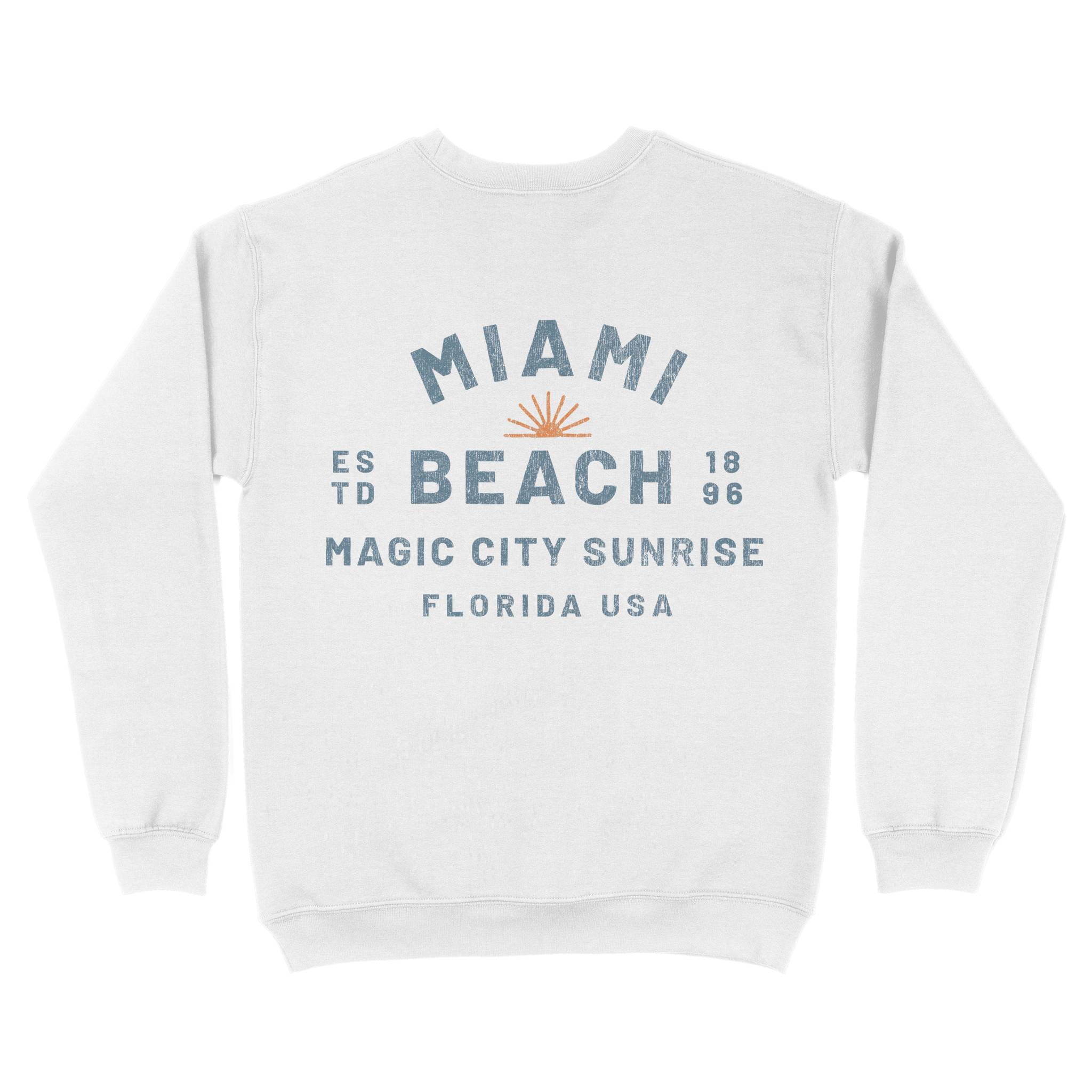 Miami Sun Day Crewneck White back