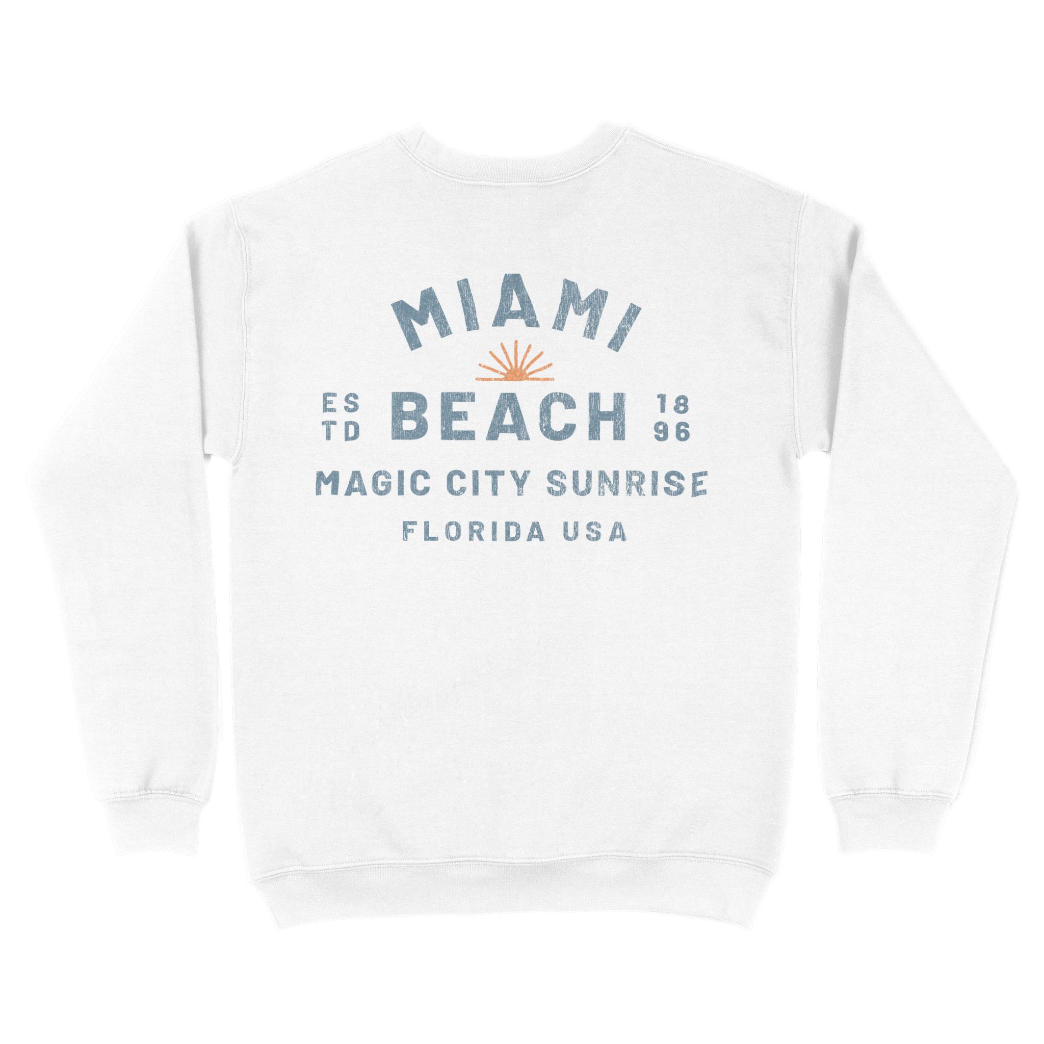 Miami Crewneck in White - back view