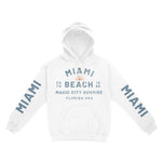 Miami Hoodie in White - front-sleeves view
