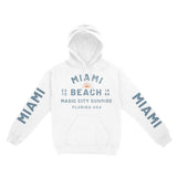 Miami Hoodie in White - front-sleeves view